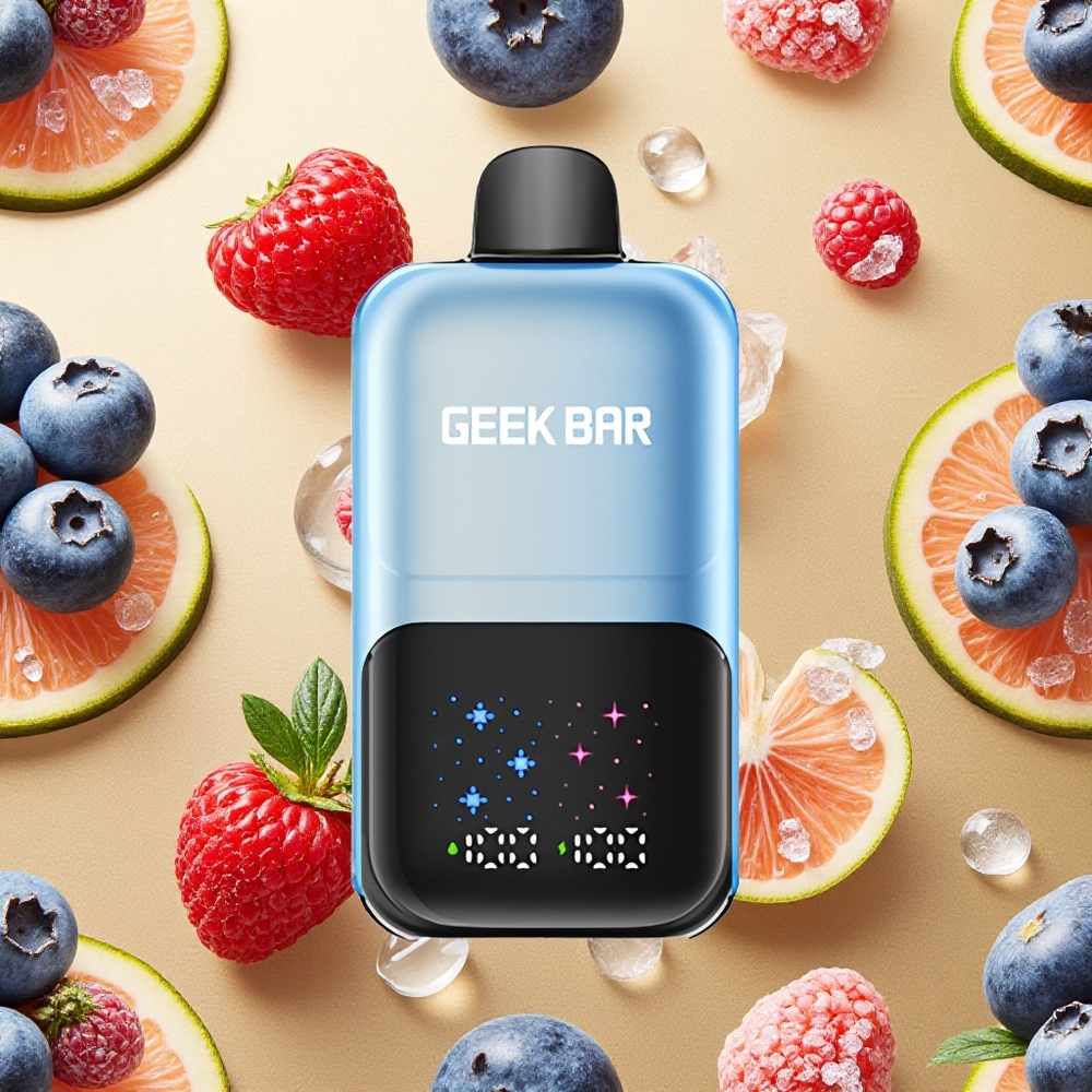 GEEK BAR 2GO 50000 Puffs Mirtilo Framboesa Gelo Tela Interativa Grande Brasil Atacado