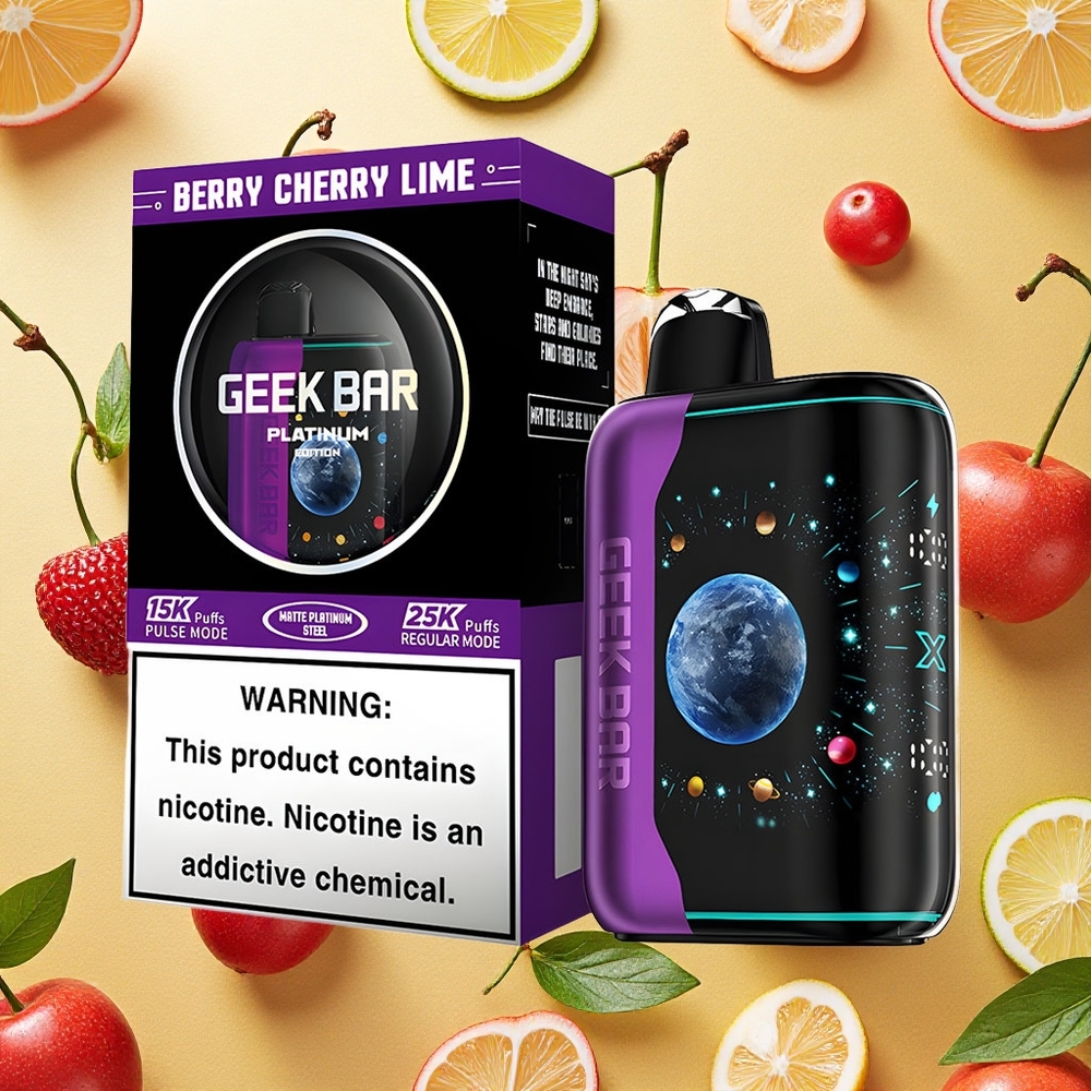 GEEK BAR Platinum Edição 25000 Baunilha Cereja Lima Dual Mesh Coil Brasil Atacado