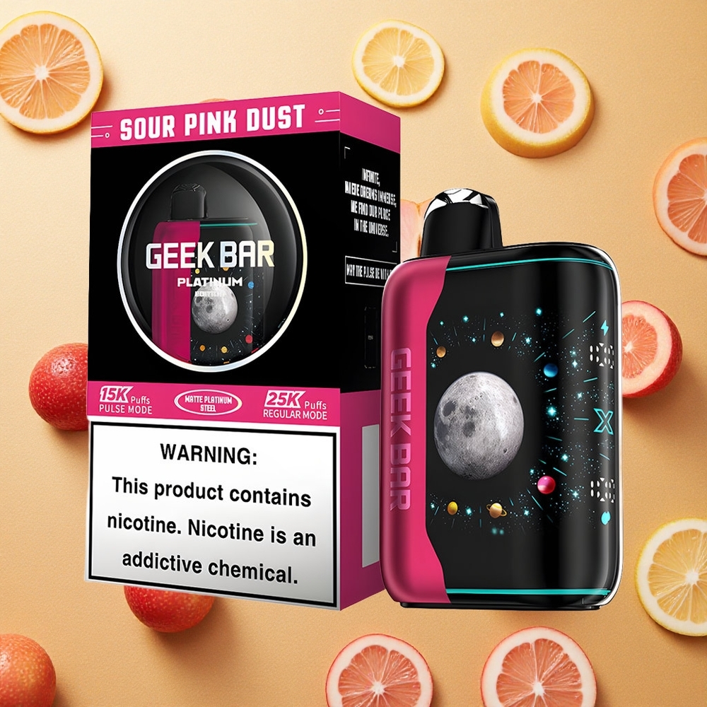 GEEK BAR Platinum Edition 25000 Puffos Sabor Rosa Azedo Pó 20mL Brasil Atacado