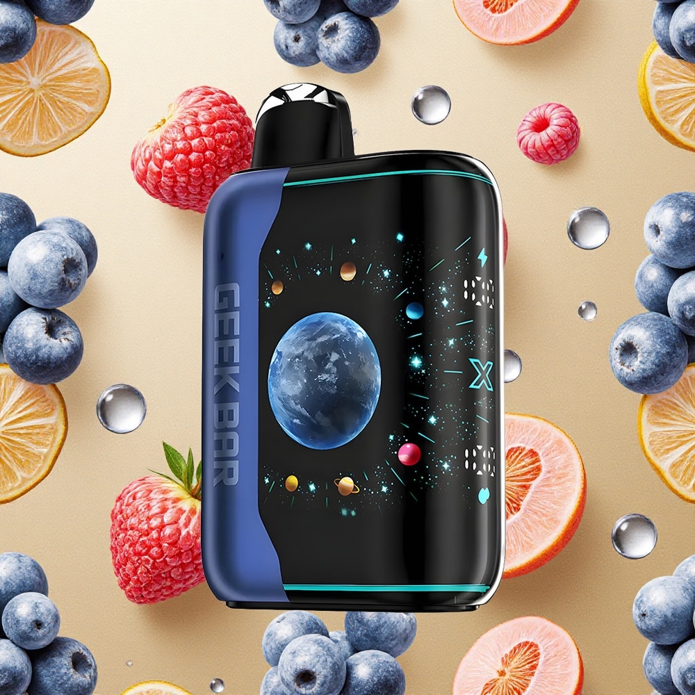 GEEK BAR Platinum Edition 25000 Puffs Blue Razz Ice Aço Platina Premium 20mL Brasil Atacado