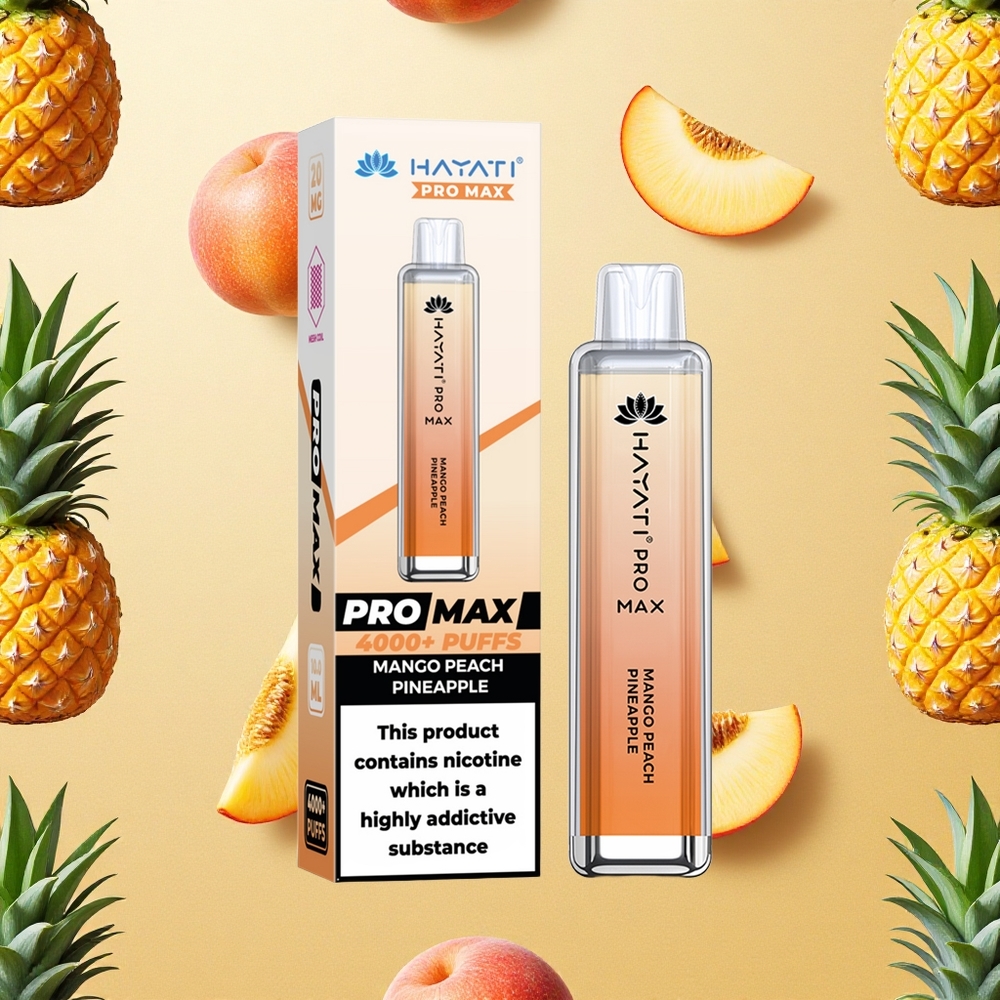 Hayati Pro Max 4000 Puffs Manga Pêssego Abacaxi Bateria Recarregável Brasil Atacado