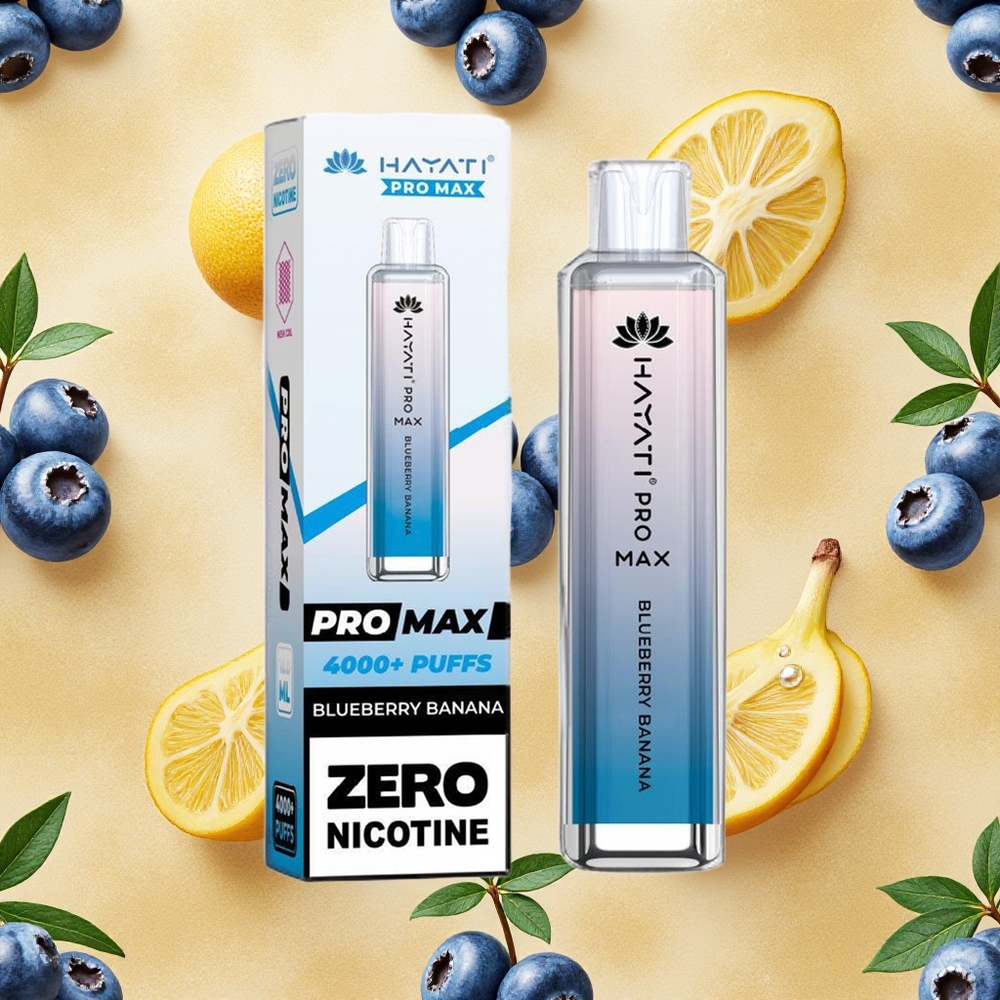 Hayati Pro Max 4000 Puffs Mirtilo Banana Bateria Recarregável Brasil Atacado