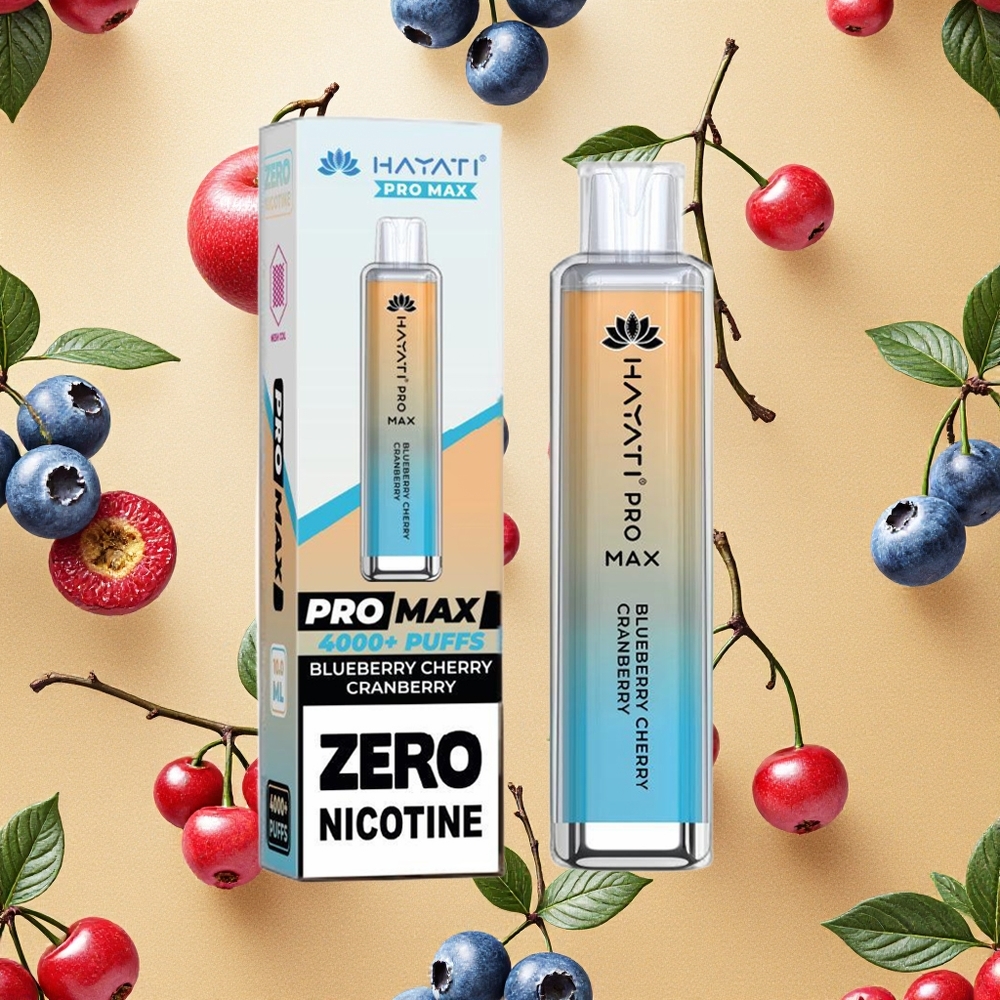 Hayati Pro Max 4000 Puffs Mirtilo Cereja Cranberry Bateria Recarregável Brasil Atacado