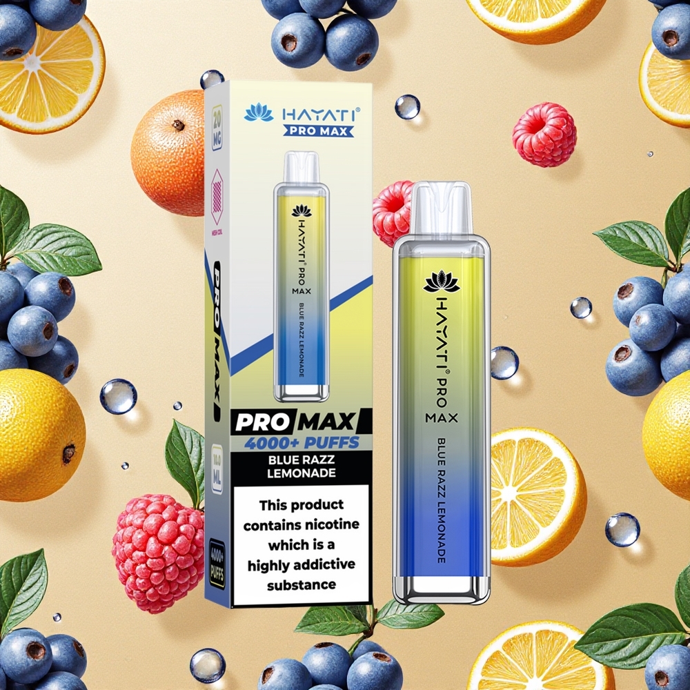 Hayati Pro Max 4000 Puffs Mirtilo Limonada 2ml Recarregável Brasil Atacado