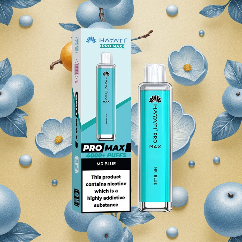 Hayati Pro Max 4000 Puffs Mr Azul Bateria Recarregável Brasil Atacado