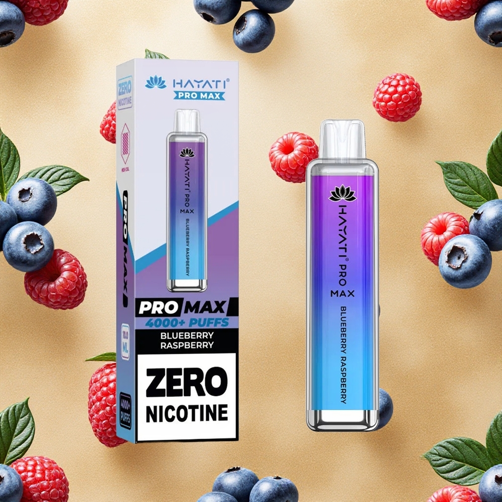 Hayati Pro Max 4000 Puffs Resistência de Nicotina 2%,5% Nicotina Mirtilo Framboesa Brasil Atacado