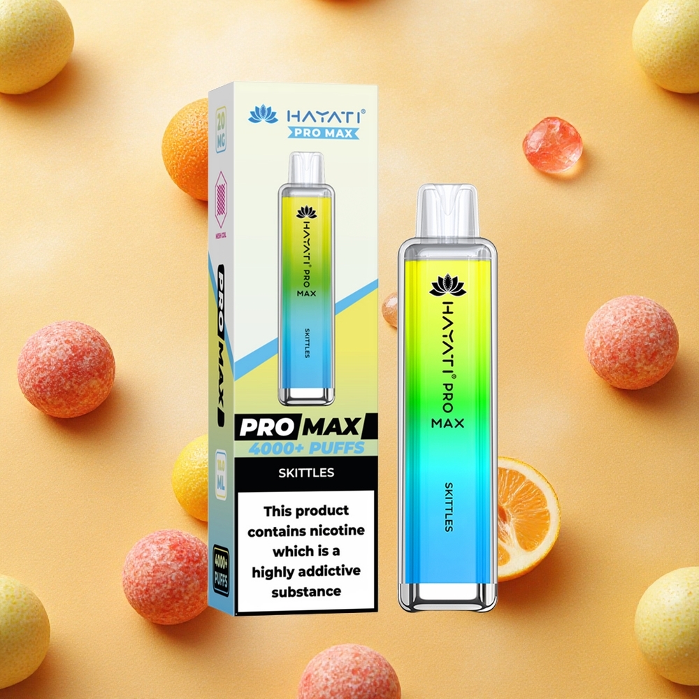 Hayati Pro Max 4000 Puffs Skittles (Arco-Íris) Bateria Recarregável 1400mAh Brasil Atacado