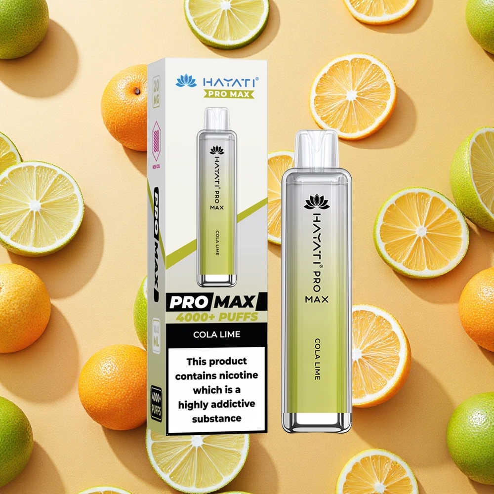 Hayati Pro Max 4000 Puffs Vape Cola Lima Recarregável Brasil Atacado
