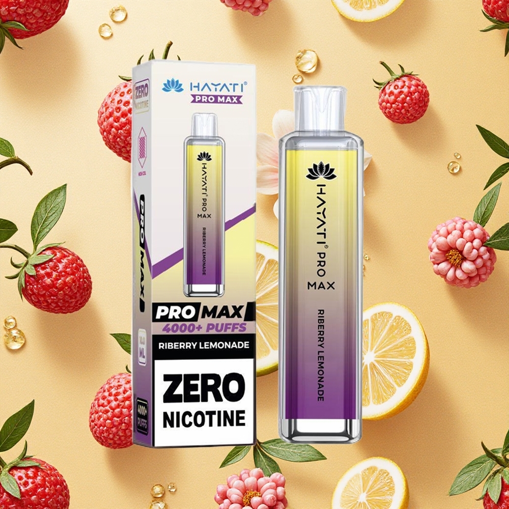 Hayati Pro Max 4000 Puffs Vape Descartável Framboesa Limonada 1400mAh Recarregável Brasil Atacado