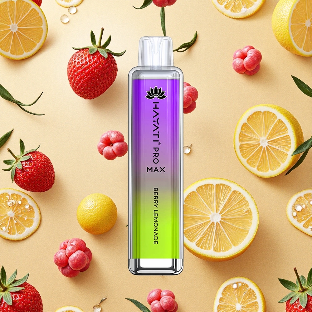 Hayati Pro Max 4000 Puffs Vape Descartável Frutas Vermelhas Limonada Bateria Recarregável Brasil Atacado