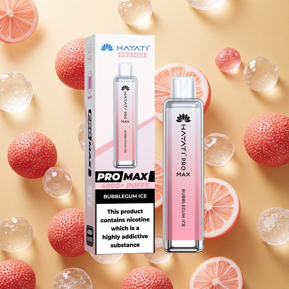 Hayati Pro Max 4000 Puffs Vaporizador Descartável Goma de Mascar Gelo Bateria Recarregável 1400mAh Brasil Atacado