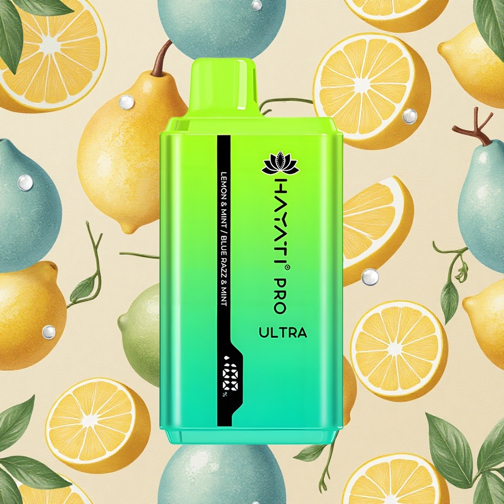 Hayati Pro Ultra 15000 Puffs Limão & Hortelã Menta & Framboesa Azul Brasil Atacado