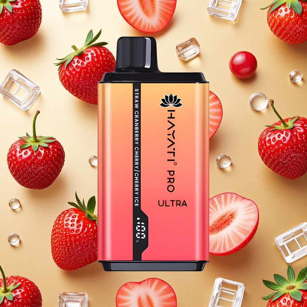 Hayati Pro Ultra 15000 Puffs Morango Cranberry Cereja-Gelo de Cereja 49 Sabores Brasil Atacado