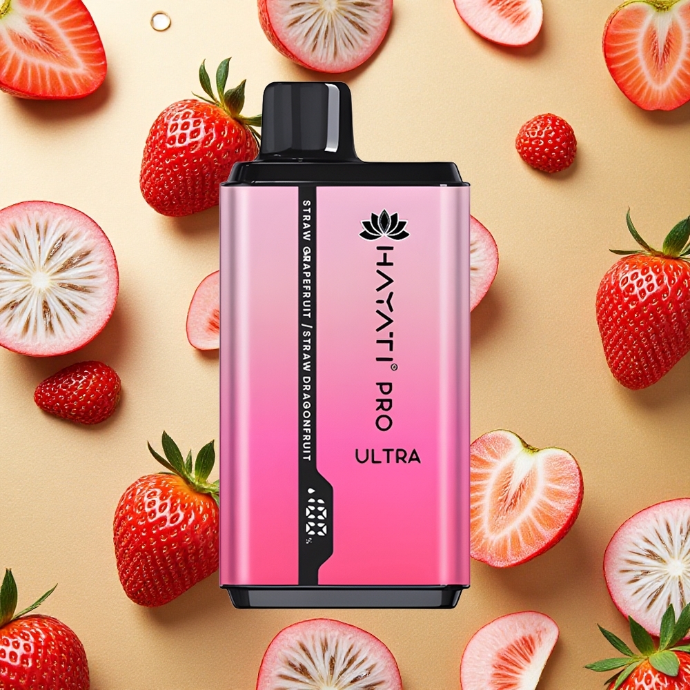 Hayati Pro Ultra 15000 Puffs Morango Toranja Brasil Atacado