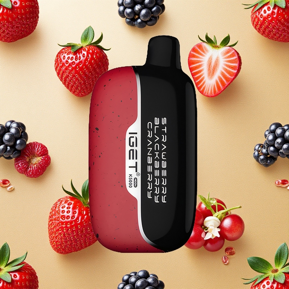 IGET Moon K5000 5000 Puffs Morango Amora Cranberry PC 1.35 Ohm Brasil Atacado