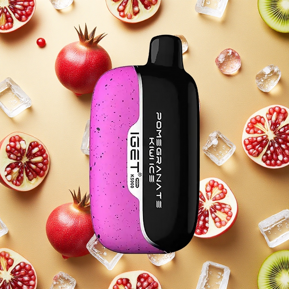 IGET Moon K5000 5000 Puffs Vape Descartável Romã Kiwi Gelo Material PC Brasil Atacado