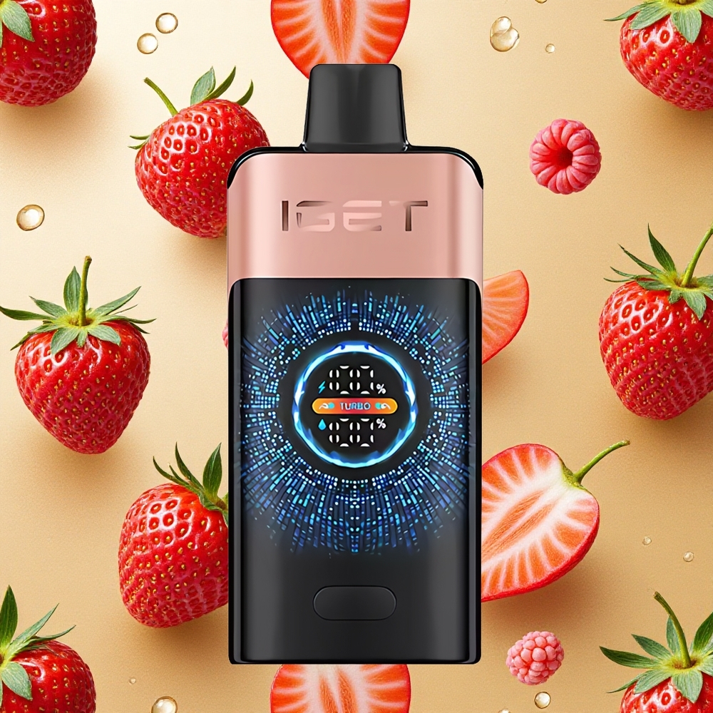 IGET ONE 12000 Puffs Morango Framboesa Tela Grande Colorida Curva Brasil Atacado