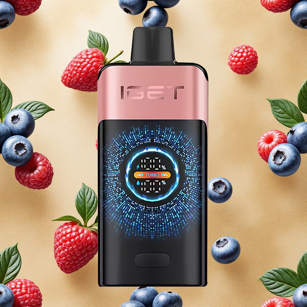 IGET ONE 12000 Puffs Vape Descarga Sabor Mirtilo e Framboesa Tela Grande Colorida Curva Brasil Atacado