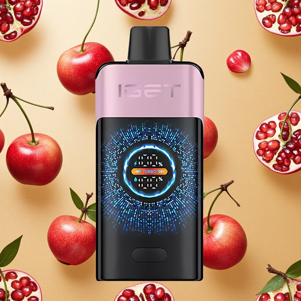 IGET ONE 12000 Puffs Vape Descartável Cereja Romã 2700 mAh Capacidade da Bateria Brasil Atacado