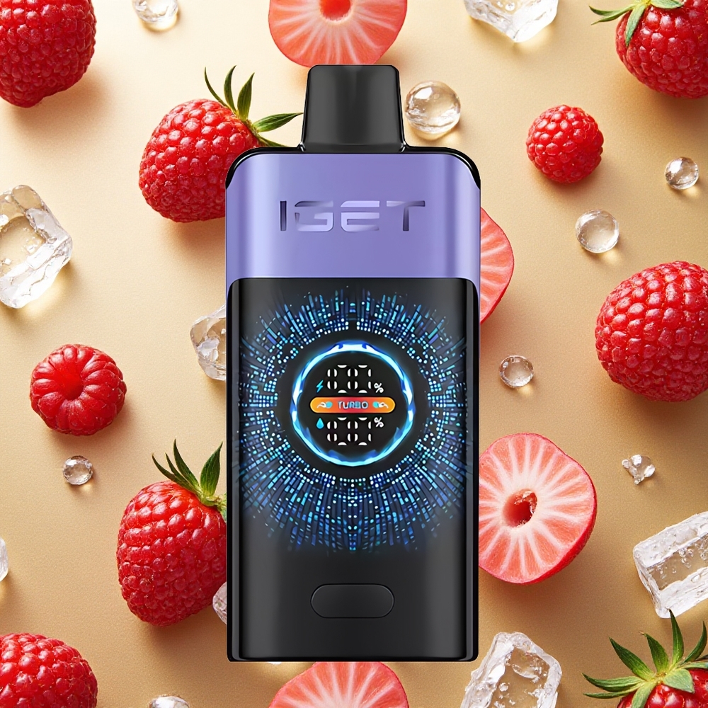 IGET ONE 12000 Puffs Vape Descartável Framboesa Uva Gelo 2700 mAh Capacidade da Bateria Brasil Atacado