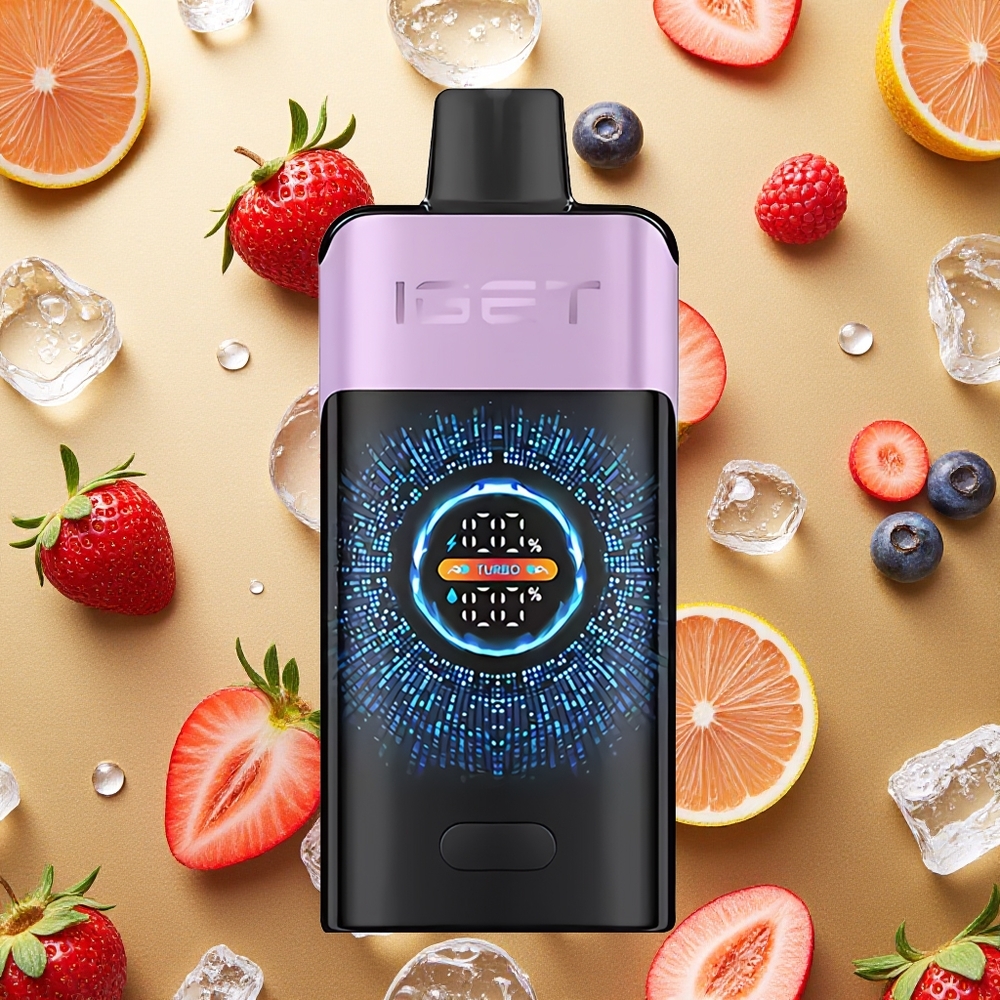 IGET ONE 12000 Puffs Vape Descartável Frutas Vermelhas Gelo Tela Grande Colorida Curva Brasil Atacado