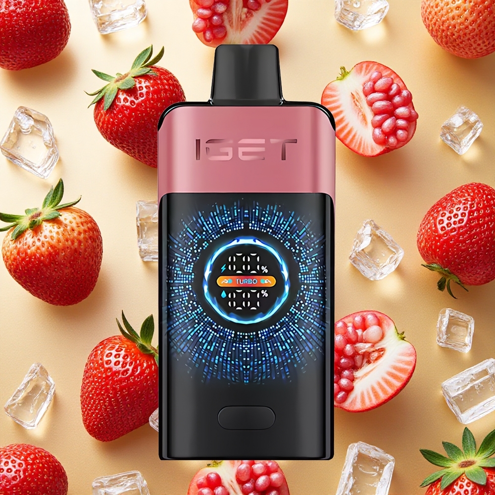 IGET ONE 12000 Puffs Vape Descartável Morango Romã Gelo 2700 mAh Capacidade da Bateria Brasil Atacado