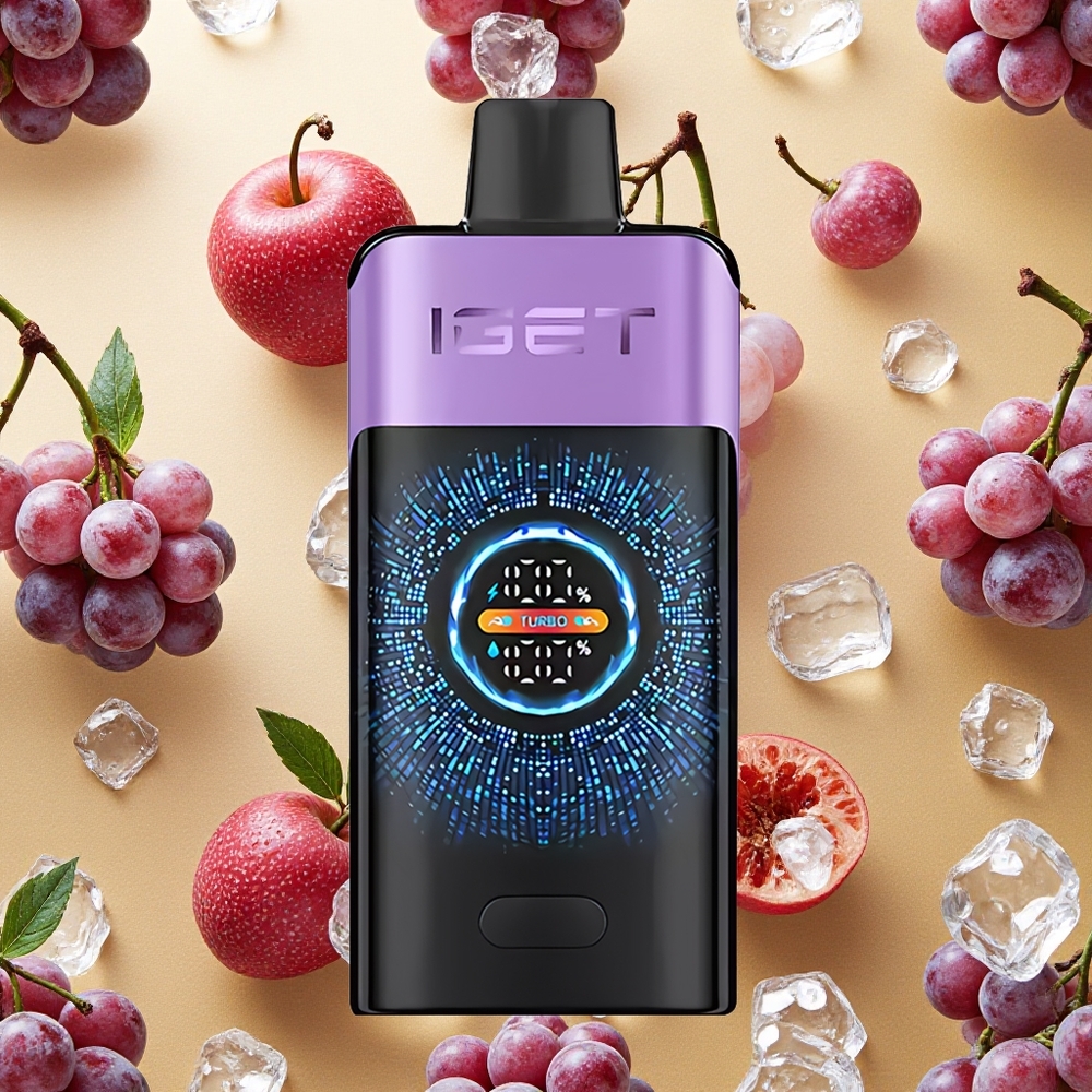 IGET ONE 12000 Puffs Vape Disposable Uva Gelo Tela Grande Curva Colorida 2700 mAh Brasil Atacado
