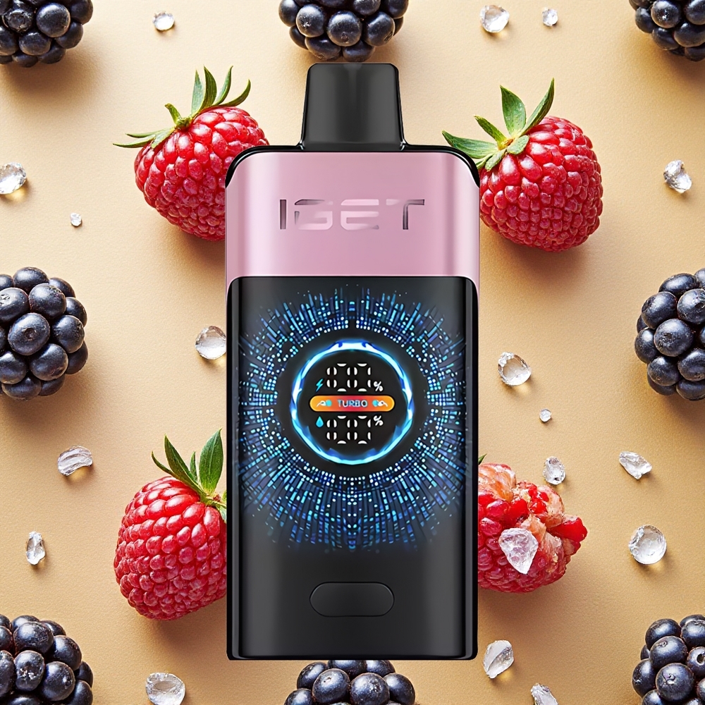IGET ONE 12000 Puffs Vaporizador Descartável Amora Gelo Tela Grande Colorida Curva Brasil Atacado