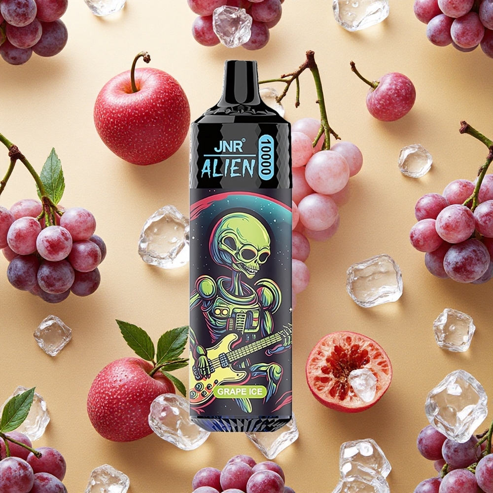 JNR Alien 10000 Puffs Vape Gelo Uva Bateria 850mAh Tipo-C Brasil Atacado