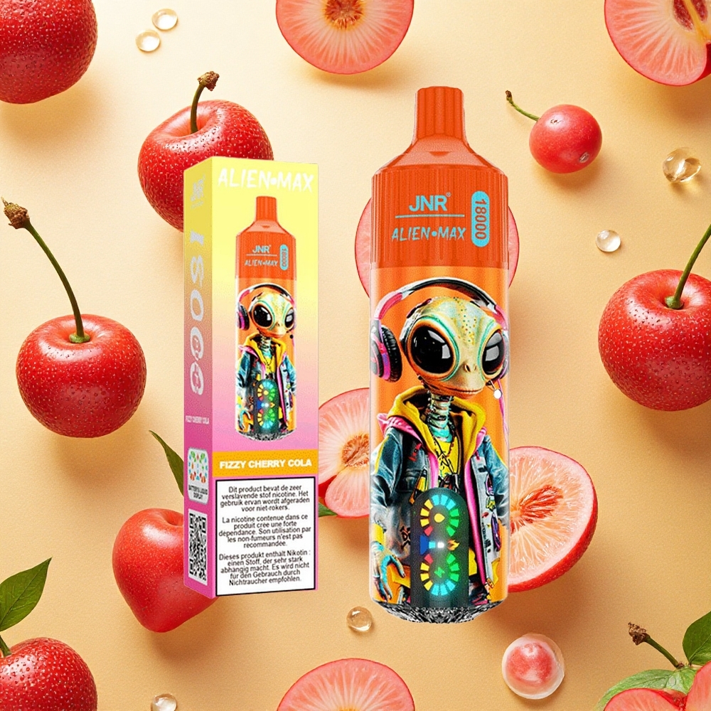 JNR Alien Max 18000 Puffs Cereja Refrescante Cola Tipo-C Carga Rápida Brasil Atacado