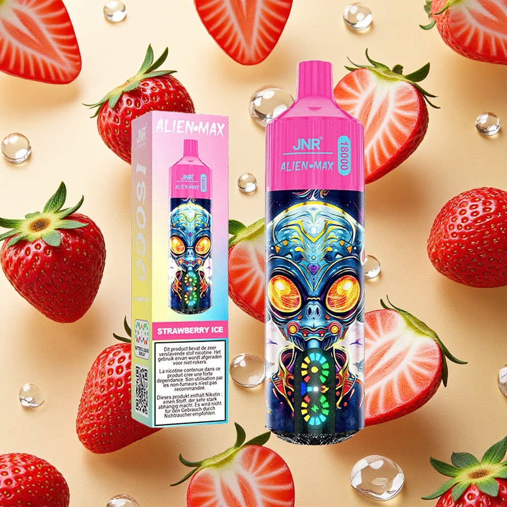 JNR Alien Max 18000 Puffs Morango Gelo 28ml E-líquido Brasil Atacado
