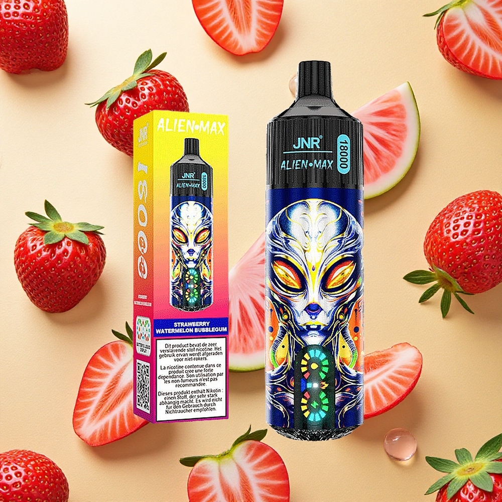 JNR Alien Max 18000 Puffs Morango Melancia Chiclete Bala Tela LED Inteligente Brasil Atacado