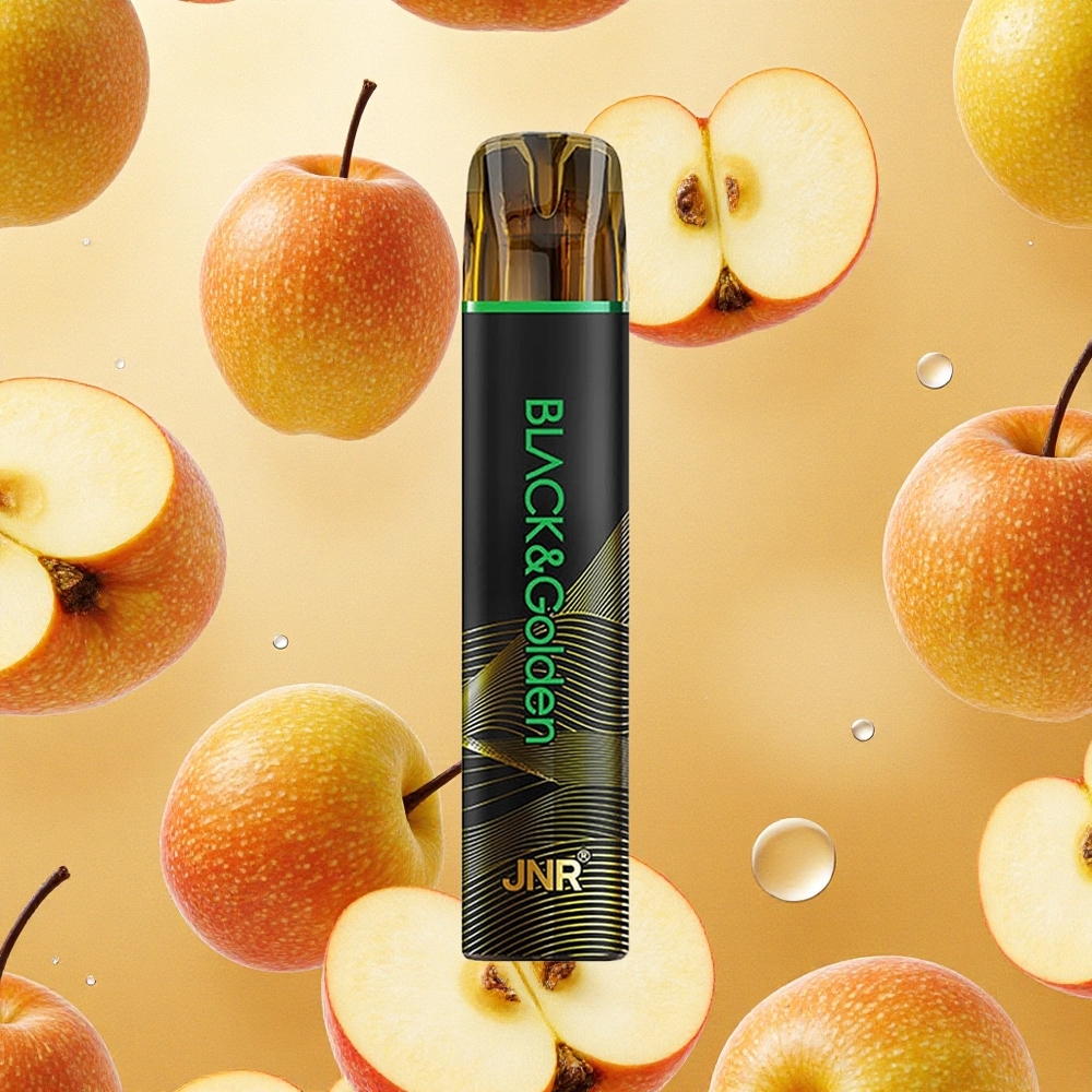 JNR Black&Golden 600+200 Puffs Maçã Azeda 2ml E-Líquido Capacidade Brasil Atacado