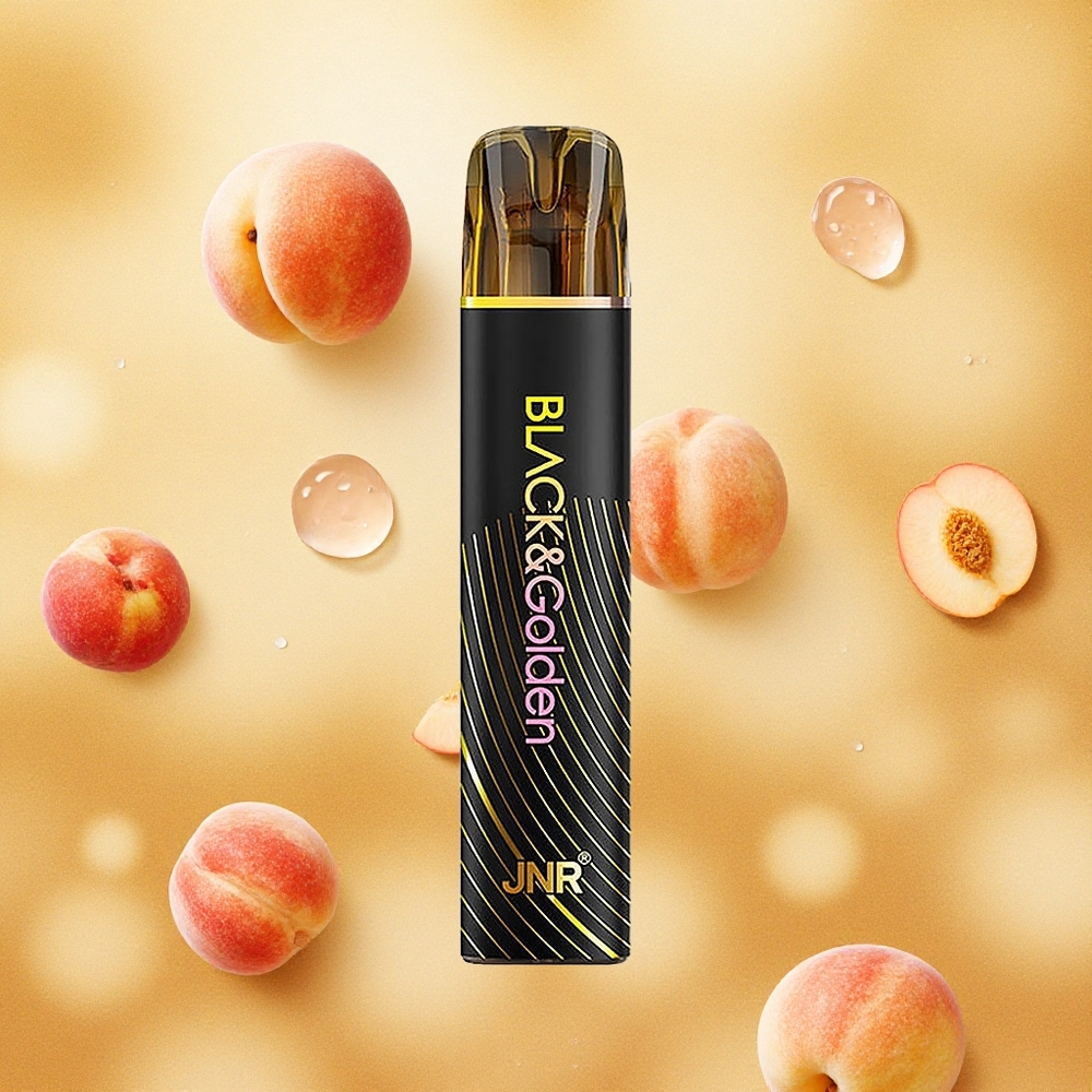 JNR Black&Golden 600+200 Puffs Pêssego Manga 550mAh Brasil Atacado