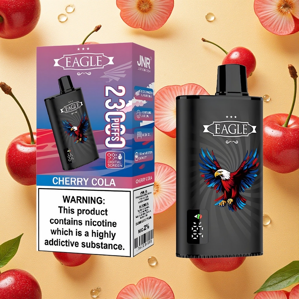 JNR EAGLE Smart 23000 Puffs Vape Cereja Cola Tela Digital Brasil Atacado