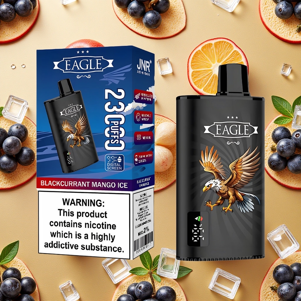 JNR EAGLE Smart 23000 Puffs Vape Descartável Groselha Manga Gelo Tela Digital Brasil Atacado