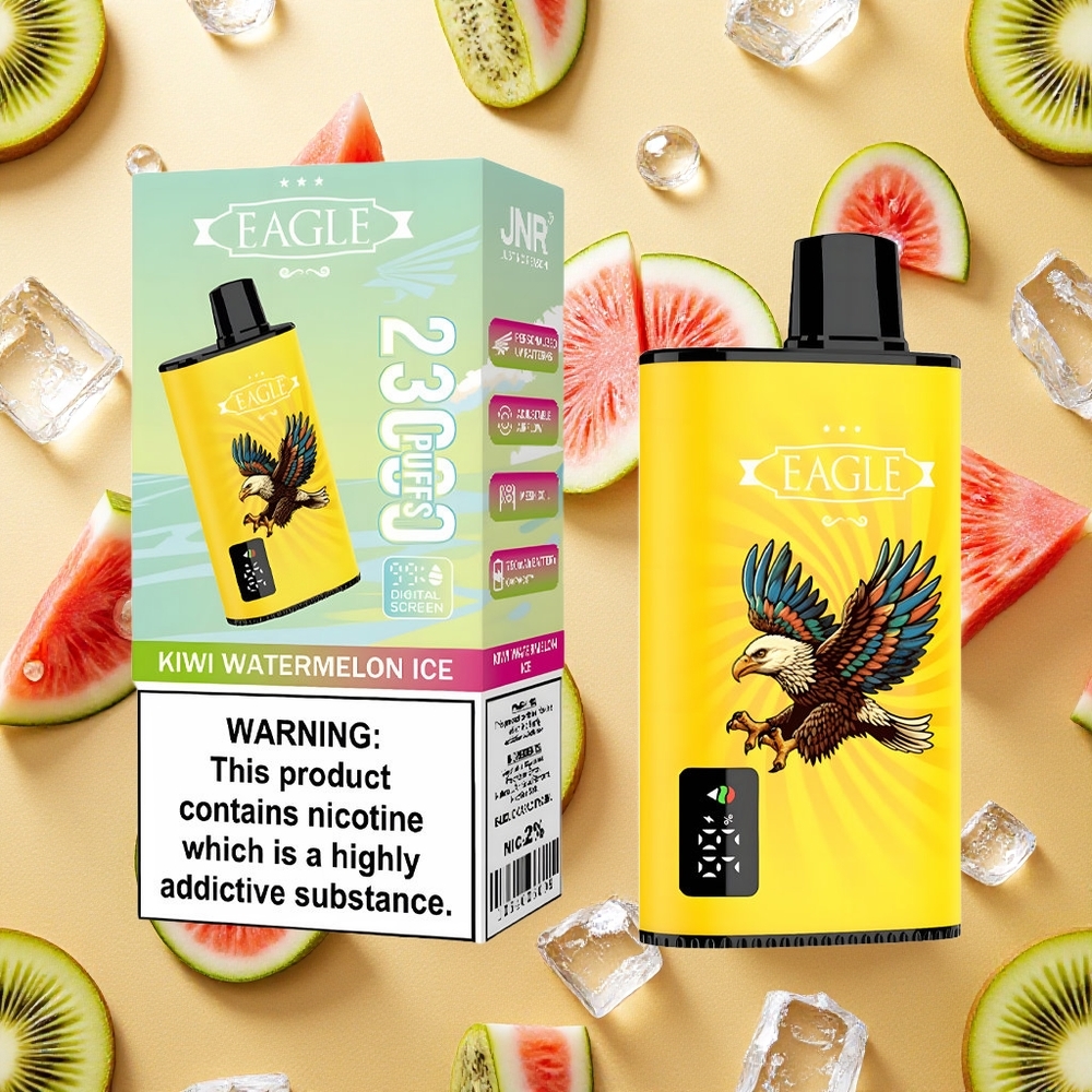 JNR EAGLE Smart 23000 Puffs Vape Descartável Kiwi Melancia Gelo Tela Digital Brasil Atacado