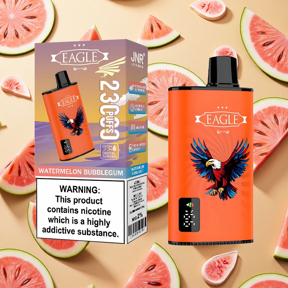 JNR EAGLE Smart 23000 Puffs Vape Descartável Melancia Chiclete Tela Digital Brasil Atacado