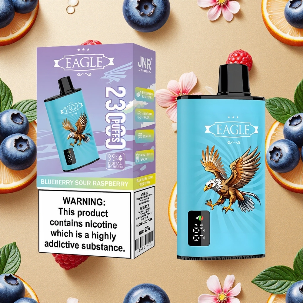 JNR EAGLE Smart 23000 Puffs Vape Descartável Mirtilo Framboesa Azeda Tela Digital Brasil Atacado
