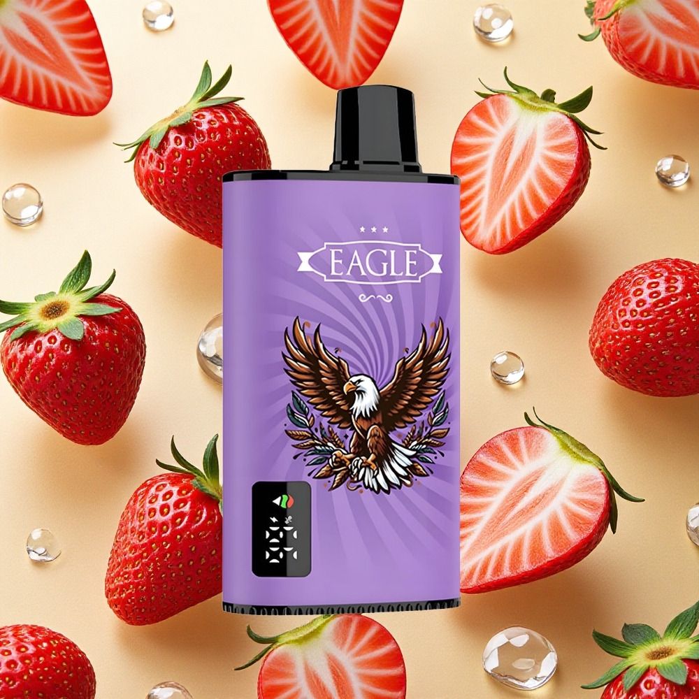 JNR EAGLE Smart 23000 Puffs Vape Descartável Morango Gelo Tela Digital Brasil Atacado