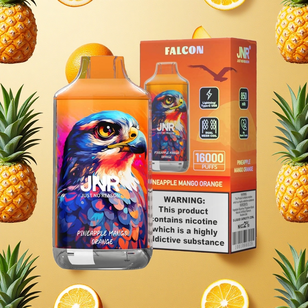 JNR Falcon 16000 Puffs Abacaxi Manga Laranja 850 mAh Brasil Atacado