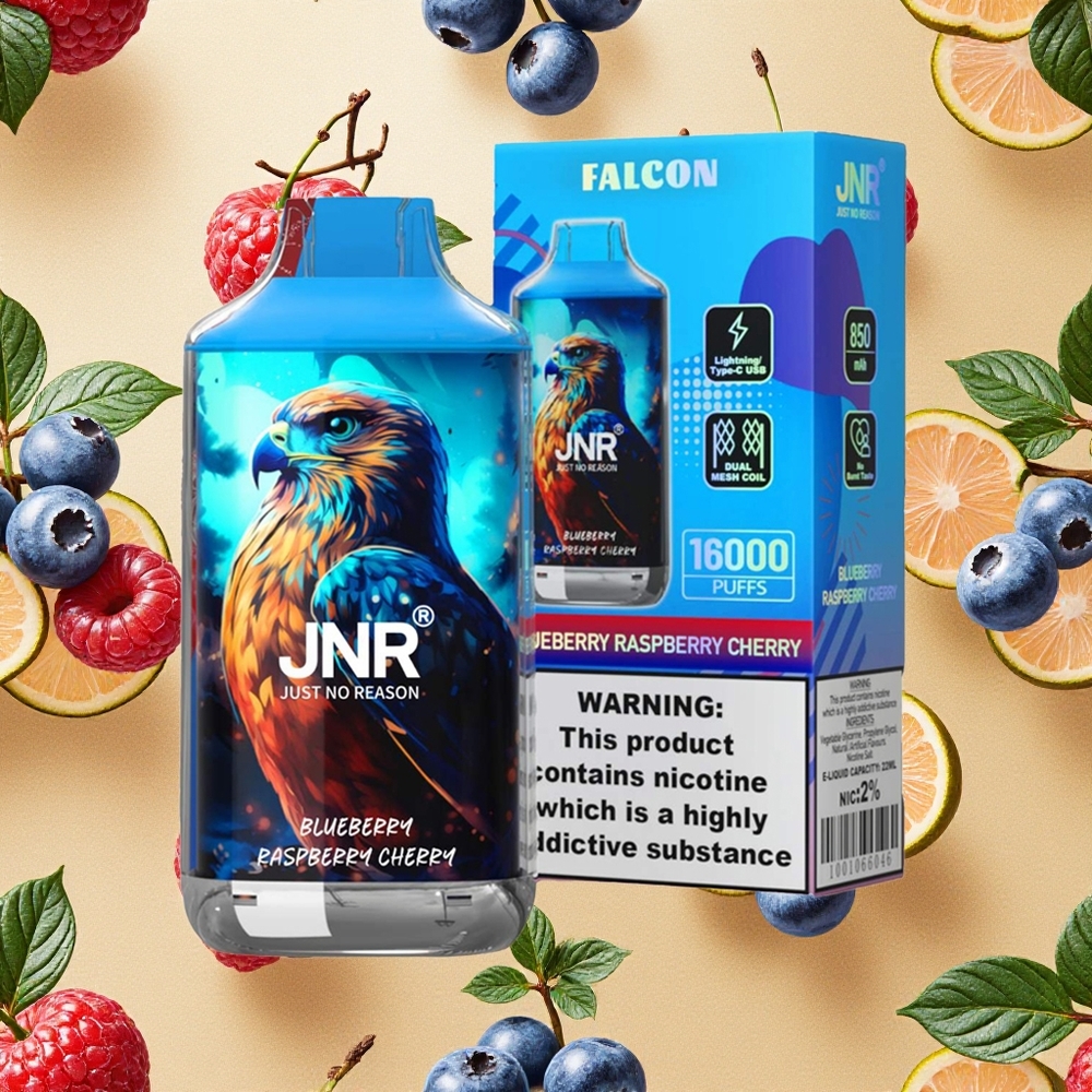 JNR Falcon 16000 Puffs Mirtilo Framboesa Cereja 22ml Brasil Atacado