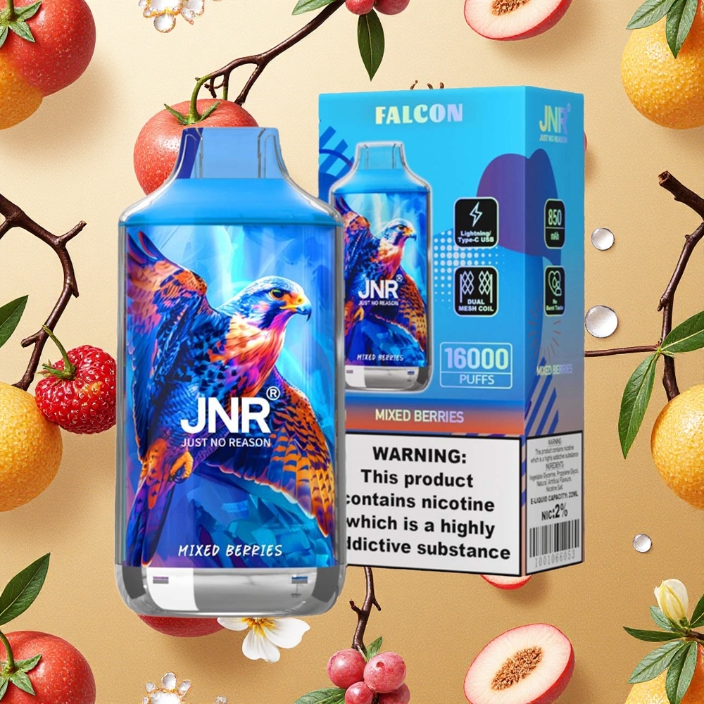 JNR Falcon 16000 Puffs Mistura de Frutas Vermelhas 850 mAh Brasil Atacado