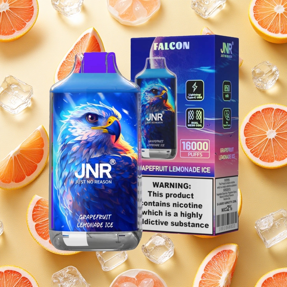 JNR Falcon 16000 Puffs Toranja Limonada Gelo 22ml Brasil Atacado