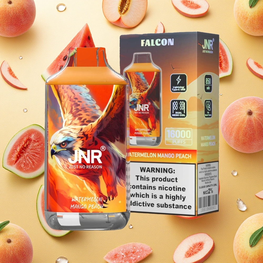 JNR Falcon 16000 Puffs Vape Descartável Melancia Manga Pêssego 22ml Brasil Atacado