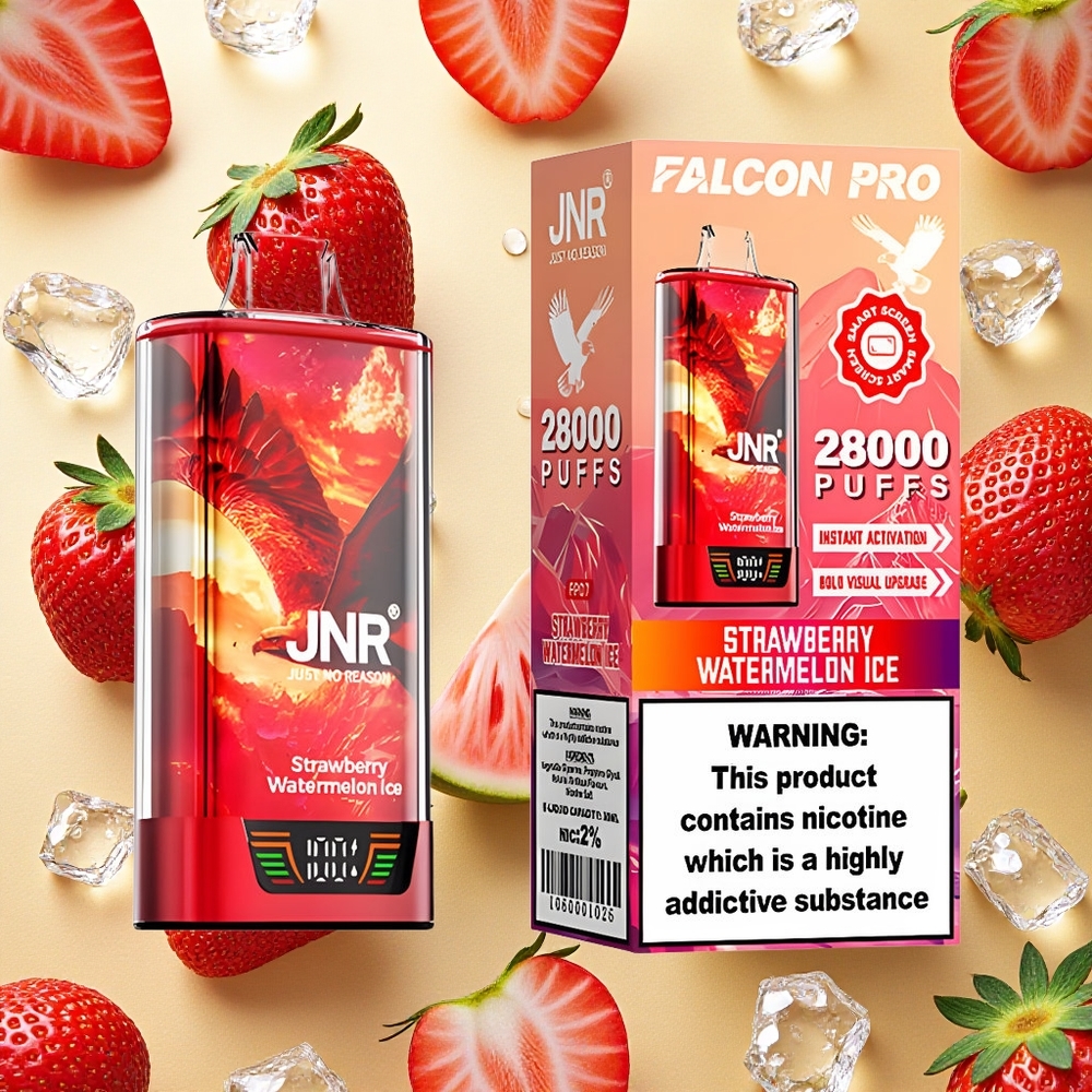 JNR Falcon Pro 28000 Puffs Morango Melancia Gelo 30ml Capacidade Pré-Preenchida Brasil Atacado