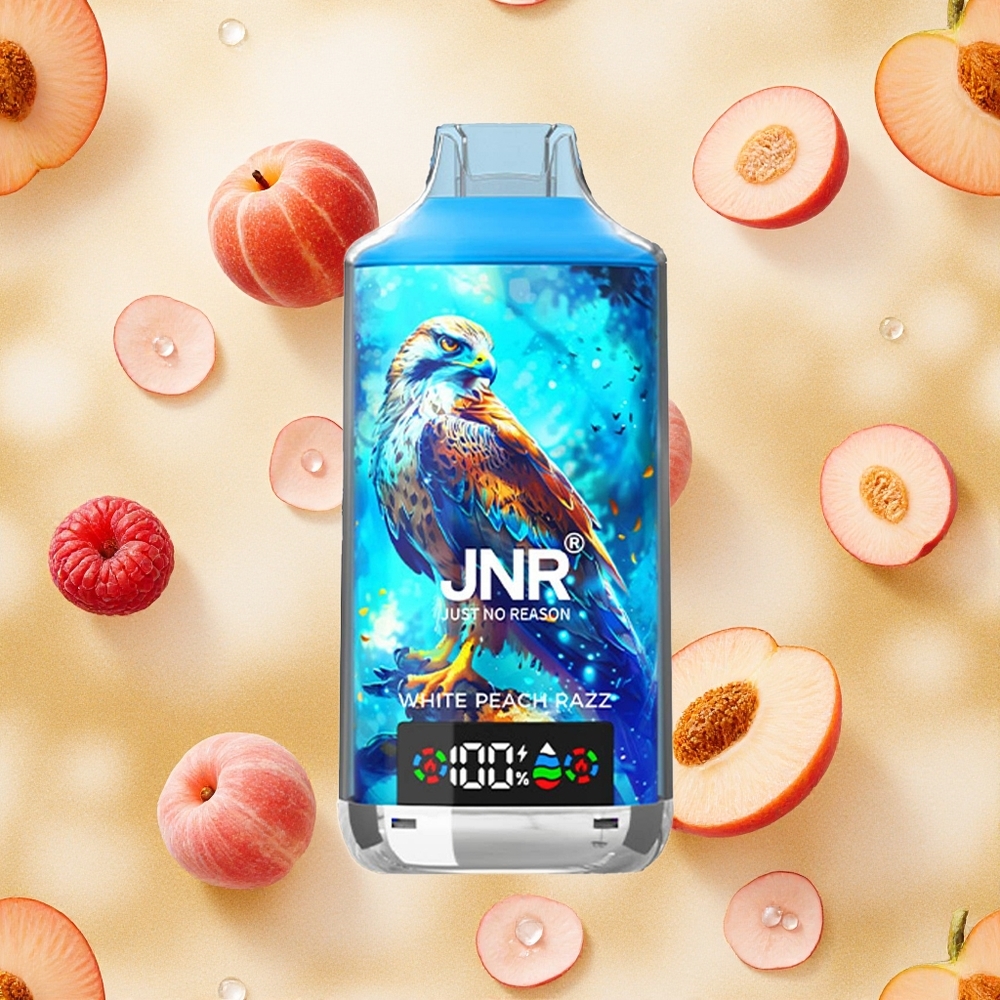 JNR Falcon X 18000 Puffs Pêssego Branco Razz 24ml Brasil Atacado