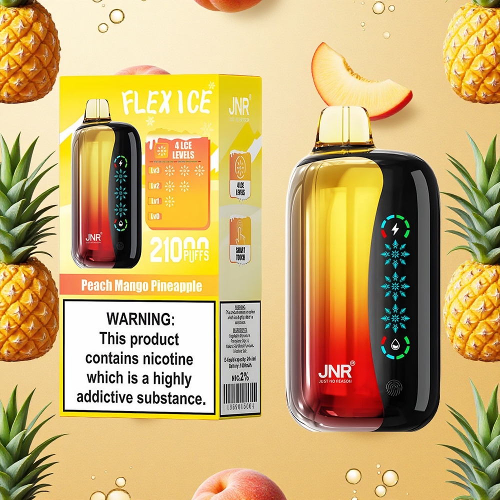 JNR Flex Ice 21000 Puffs Descartável Vape Pêssego Manga Abacaxi Tela Sensível ao Toque Brasil Atacado