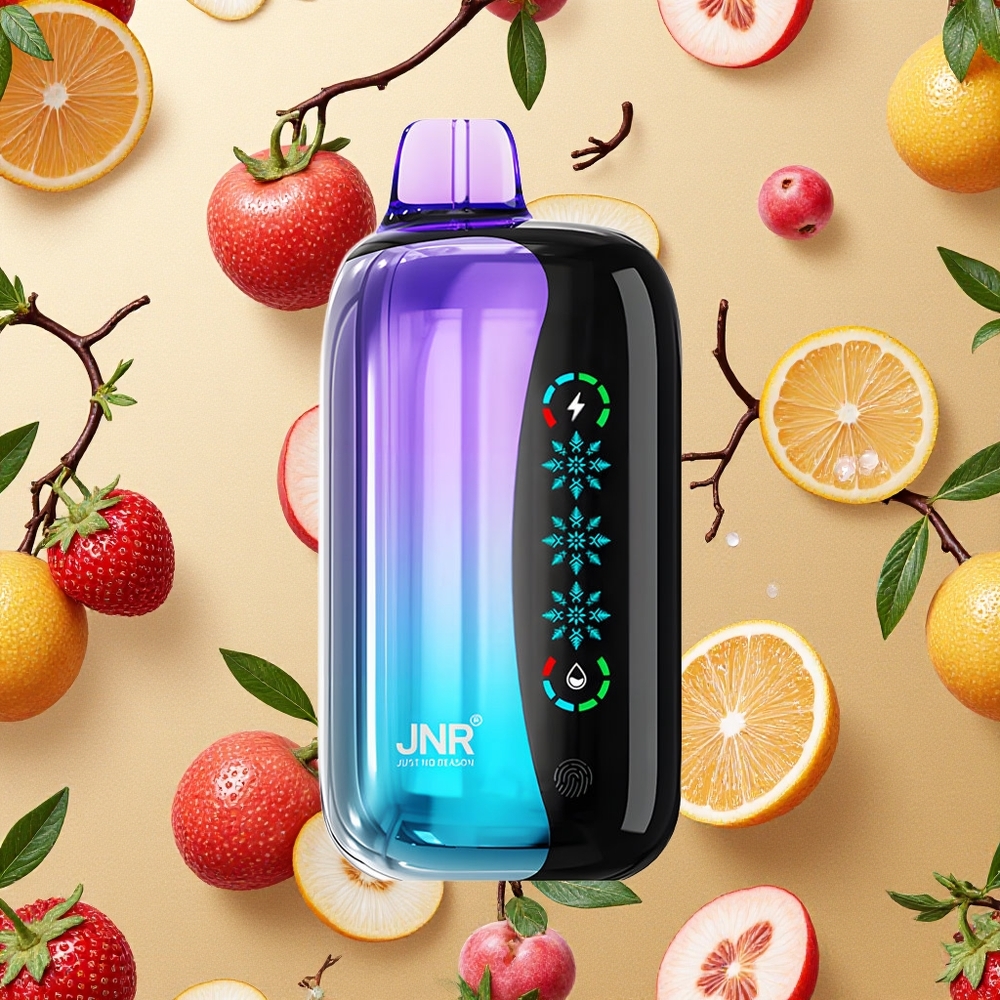 JNR Flex Ice 21000 Puffs Vape Descartável Frutas Vermelhas Misturadas Tela Touch Brasil Atacado