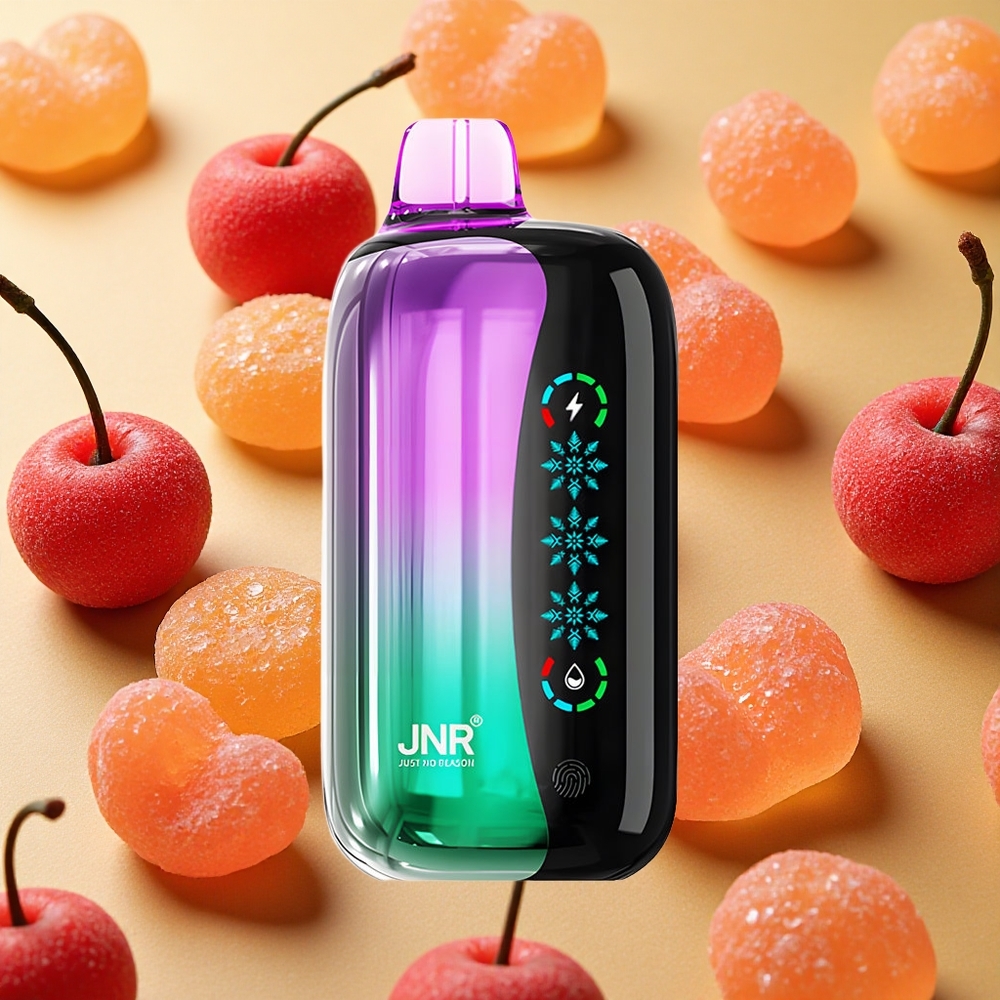 JNR Flex Ice 21000 Puffs Vapeira Descartável Gomas de Cereja Azeda Tela Sensível ao Toque Brasil Atacado